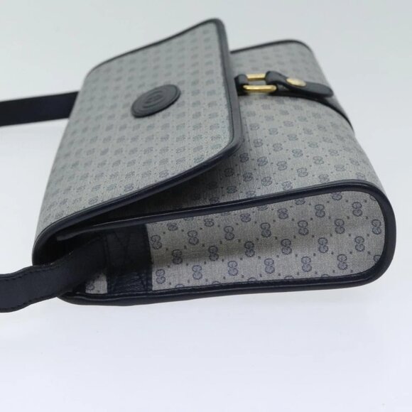 GUCCI Micro GG Supreme Shoulder Bag Navy Gold - Picture 4 of 15